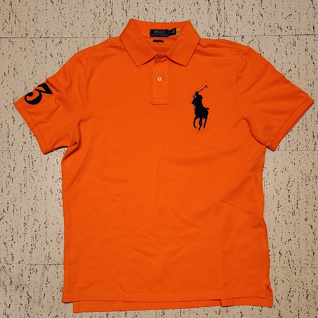 Polo Ralph Lauren Orange Big Pony Logo 1/4 Button Down Polo Casual Dress Shirt